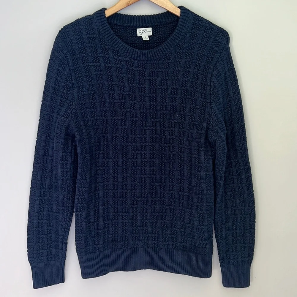 J Crew Checkered Stitch Sweater | S